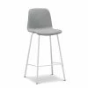 Deals 💯 L3 Home Sadel Set Of 2 65cm Grey Fabric High Back Barstools With White Steel Legs - To Australia 🤩 -L3 Home Sales be323e4bd0ed46fcbfda8443807ad312