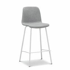 Deals 💯 L3 Home Sadel Set Of 2 65cm Grey Fabric High Back Barstools With White Steel Legs - To Australia 🤩