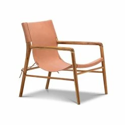 Buy ⌛ Australia Sale - L3 Home Norah Teak & Natural Tan Leather Sling Armchair 🧨 -L3 Home Sales c2bb22301ac049aab06ff9507d5108d6