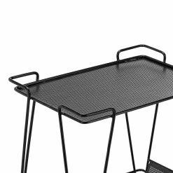 Coupon ⌛ Australia Sale - L3 Home Kian Matte Black Steel Bar Cart Drink Trolley 🎁 -L3 Home Sales c48414c5f65648b7bb65058896111bba