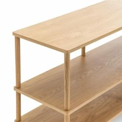 Deals 💯 L3 Home Rakie 120cm Wide Display Shelving Console Unit In Natural Oak Wood - To Australia 👏 -L3 Home Sales c890565201eb4d5daf4371956106b0c2
