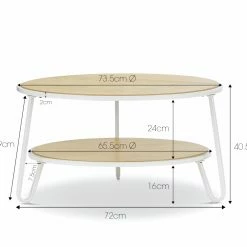 Best deal 🌟 L3 Home Macy White & Natural Oak Round Shelf Coffee Table - To Australia 🎁 -L3 Home Sales cc6b7ea70b6a43f6a52a2cb14ef42026