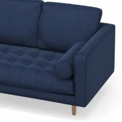 Promo 😉 Australia Sale - L3 Home Kirra 3 Seater Indigo Blue Mid-Century Tufted Velvet Sofa Midnight Blue 💯 -L3 Home Sales cfe6f8adeaaa4e8f9152f7ee3f7fa344
