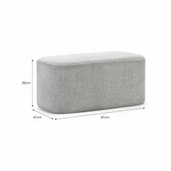 Discount 🛒 L3 Home Podd 80cm Hail Grey Rectangle Rounded Ottoman Bench Stool Light Grey - To Australia 🥰 -L3 Home Sales d0f4f56b69884d3db8112004351f4618