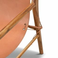 Buy ⌛ Australia Sale - L3 Home Norah Teak & Natural Tan Leather Sling Armchair 🧨 -L3 Home Sales d1d84a06e0304fcca42bebbaf78a074c