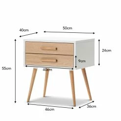 Best reviews of ❤️ Australia Sale - L3 Home Myst White & Oak 2 Drawer Bedside Table 🌟 -L3 Home Sales d2b4a0bc68df4377849430d30e844f54