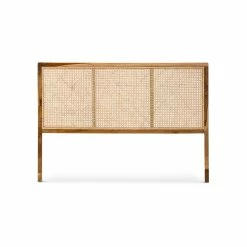 Best deal ❤️ L3 Home Lazie Natural & Teak Woven Rattan Cane Queen Bedhead - To Australia 🥰
