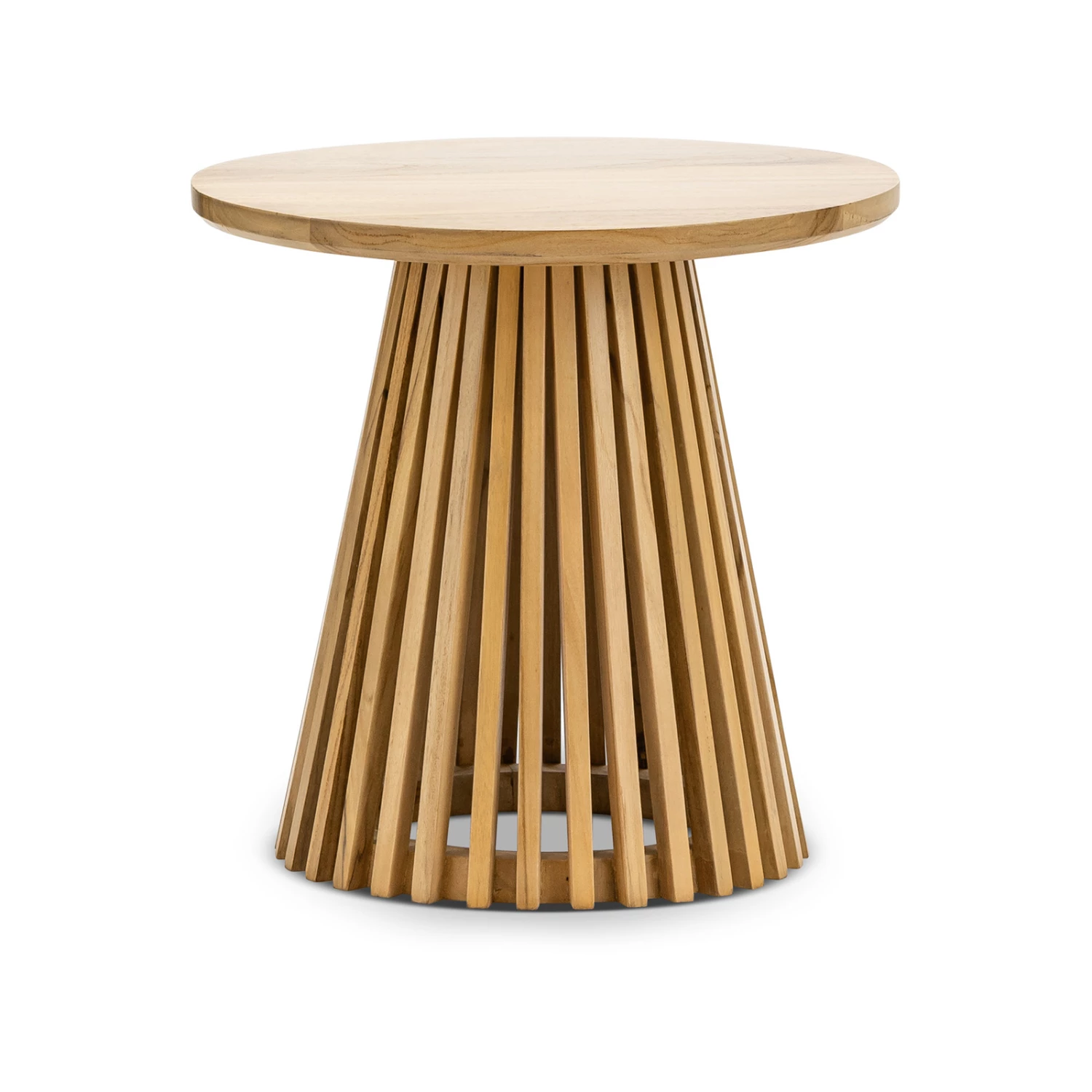 Budget π L3 Home Pedie Round 50cm Natural Solid Teak Wood Slat Side Table - To Australia π 3 Budget π L3 Home Pedie Round 50cm Natural Solid Teak Wood Slat Side Table - To Australia π