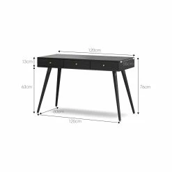 Budget π Australia Sale - L3 Home Einar Black Luxe 3 Drawer Home Office 120cm Writing Study Desk π 19 Budget π Australia Sale - L3 Home Einar Black Luxe 3 Drawer Home Office 120cm Writing Study Desk π -L3 Home Sales e0d8b6f2d55c455d9c73ffe912138e65