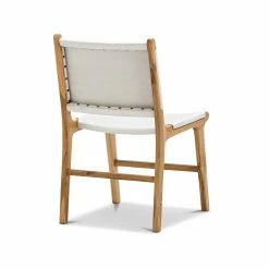 Promo 🌟 L3 Home Casey Set Of 2 White Flat Leather Natural Teak Wood Dining Chairs - To Australia 🛒 -L3 Home Sales e12974a9f838479bbe8ae4b30029cabd