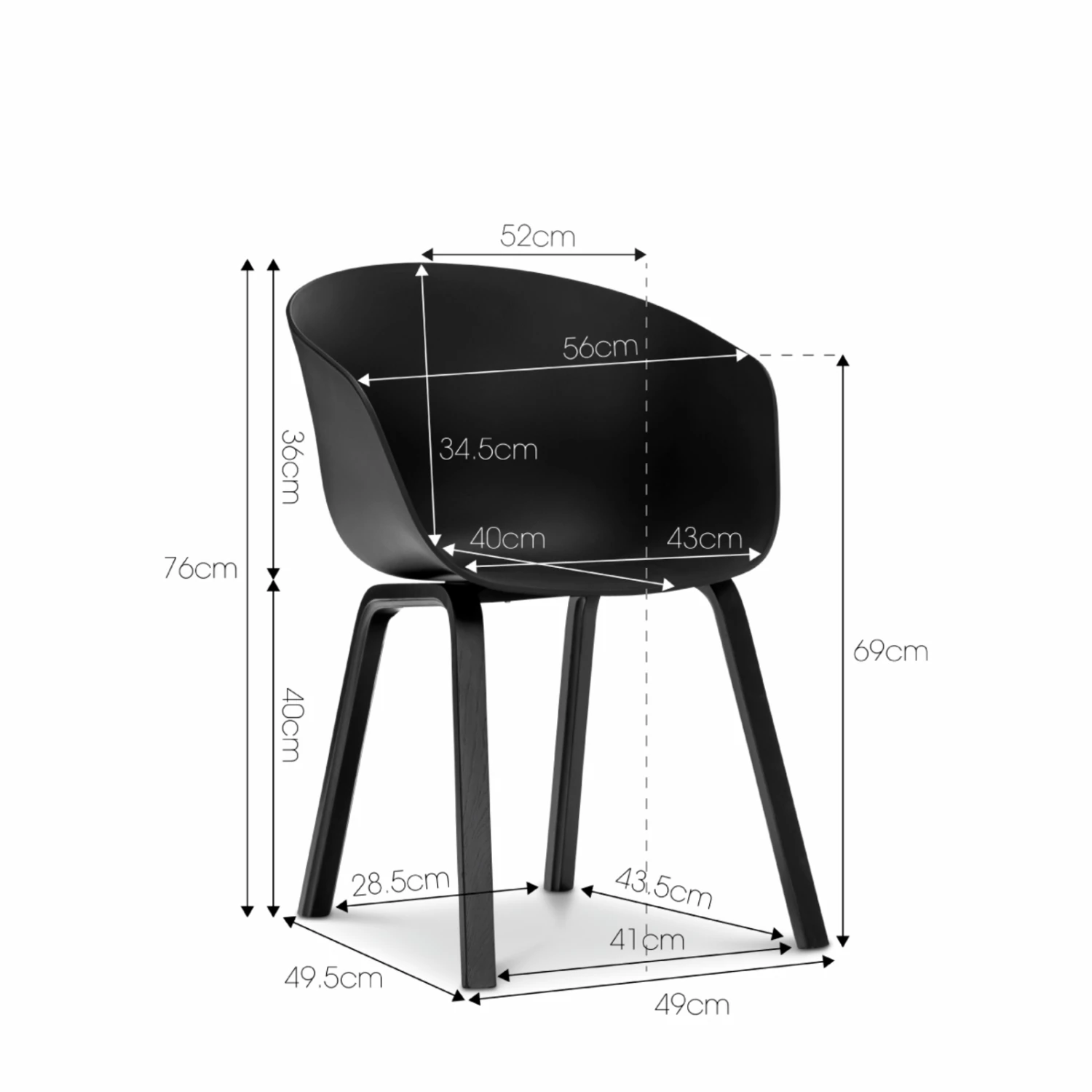 Deals ❤️ L3 Home Carol 5 Piece Natural Oak Dining Set With Replica Black Hay Scoop Chairs - To Australia ⭐ 7 Deals ❤️ L3 Home Carol 5 Piece Natural Oak Dining Set With Replica Black Hay Scoop Chairs - To Australia ⭐ - Image 5