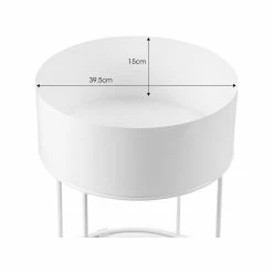 Promo 😉 Australia Only - L3 Home Nyah 40cm Round White & Natural Storage Side Table 😀 -L3 Home Sales e4e919ab8c7a4f8bb25cd6c332f1f8b3