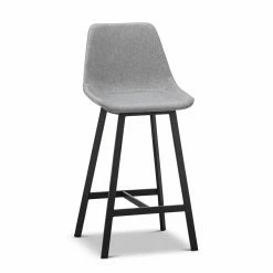 Discount ⌛ Australia Only - L3 Home Hanns Set Of 2 67cm Grey Fabric High Back Barstools 😍