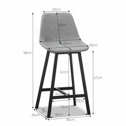 Discount ⌛ Australia Only - L3 Home Hanns Set Of 2 67cm Grey Fabric High Back Barstools 😍 -L3 Home Sales e75acd09328649cb8c9f964386ba4c8e