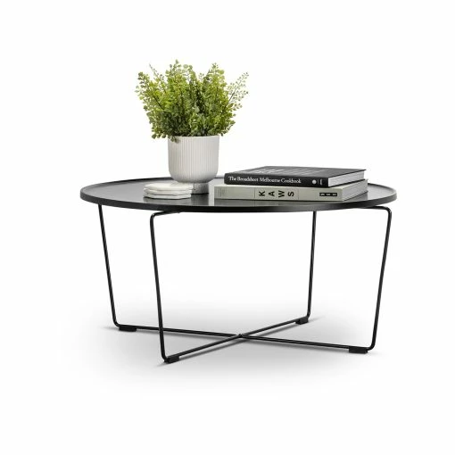 Wholesale 🛒 L3 Home Javi Round 80cm Black Tray Coffee Table With Steel Legs - To Australia 🌟 -L3 Home Sales e7e27f1c984f4e408ed80758609d9461