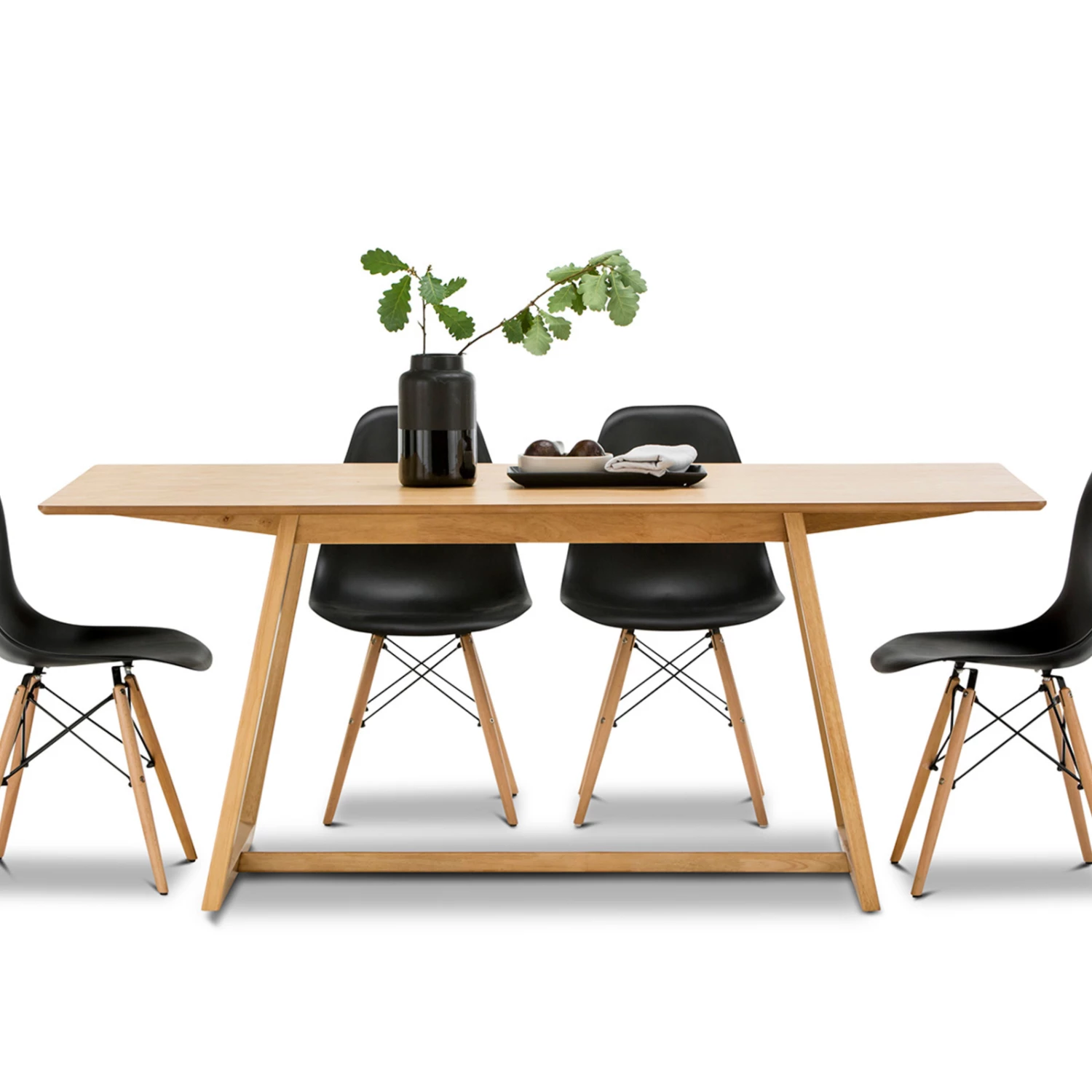 Cheap π Australia Only - L3 Home Manhattan 5 Piece Natural Oak Dining Set With Replica Black Eames Chairs π 3 Cheap π Australia Only - L3 Home Manhattan 5 Piece Natural Oak Dining Set With Replica Black Eames Chairs π