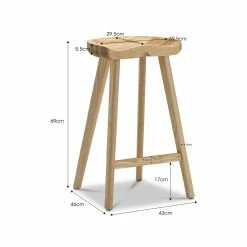 Wholesale 💯 Australia Sale - L3 Home Moku Set Of 2 Natural Solid Ashwood Oak Tractor Seat Barstool 😉 -L3 Home Sales e81dd5e388344a31aa94886eed1000b5