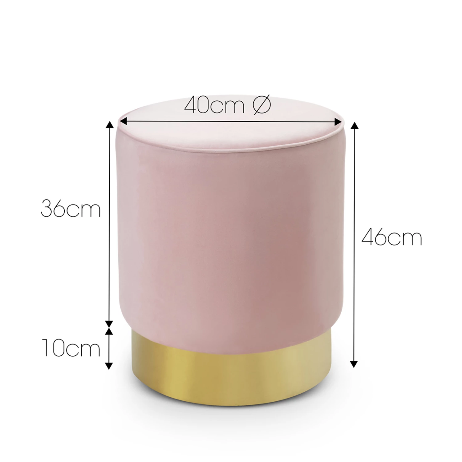Best Pirce π L3 Home Mila Blush Pink & Gold Velvet Round Ottoman Light Pink - To Australia π 8 Best Pirce π L3 Home Mila Blush Pink & Gold Velvet Round Ottoman Light Pink - To Australia π - Image 6
