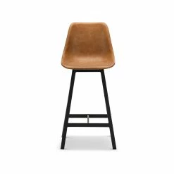 Best deal 👏 Australia Sale - L3 Home Hanns Set Of 2 67cm Whiskey Tan Vegan Leather High Back Barstools 🔔 -L3 Home Sales ec1552ddc5a347d7af9adf1647b4f0d4