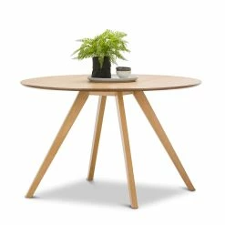 Discount ⭐ Australia Only - L3 Home Milari 120cm Round Natural Oak Dining Table 🎁