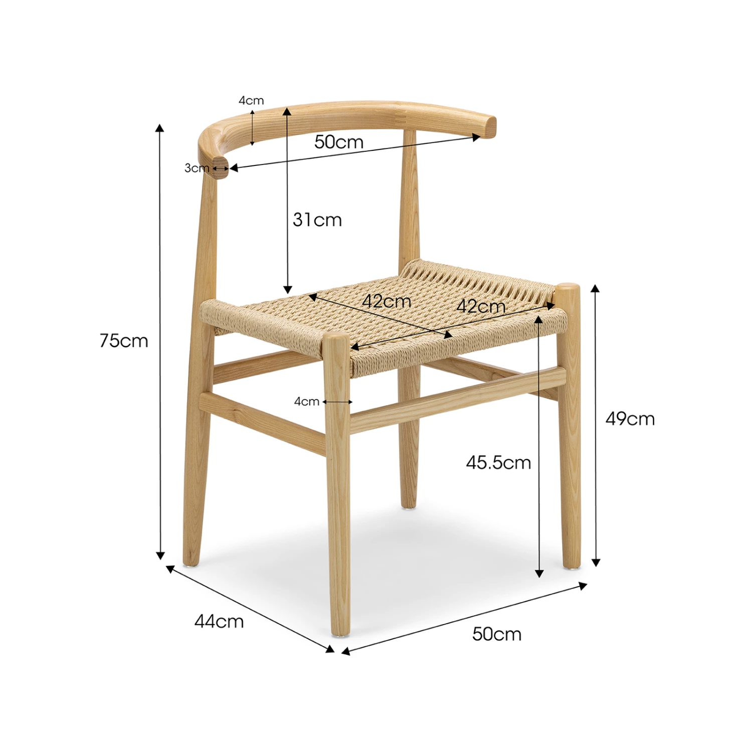 Discount ๐ Australia Only - L3 Home Oskar Set Of 2 Natural Solid Ashwood Woven Dining Chair ๐ 12 Discount ๐ Australia Only - L3 Home Oskar Set Of 2 Natural Solid Ashwood Woven Dining Chair ๐ - Image 10