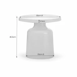 Buy 🔥 Australia Only - L3 Home Palemo Round Matte White Steel Pedestal Tray Side Table ✨ -L3 Home Sales edce9c84bf9841b6a4bb42546e19fff7