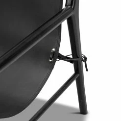 Outlet 🔔 Australia Only - L3 Home Norah Leather Sling Armchair In All Black With Solid Teak Wood 🤩 -L3 Home Sales f0b491680da8450fafe5900b93039319