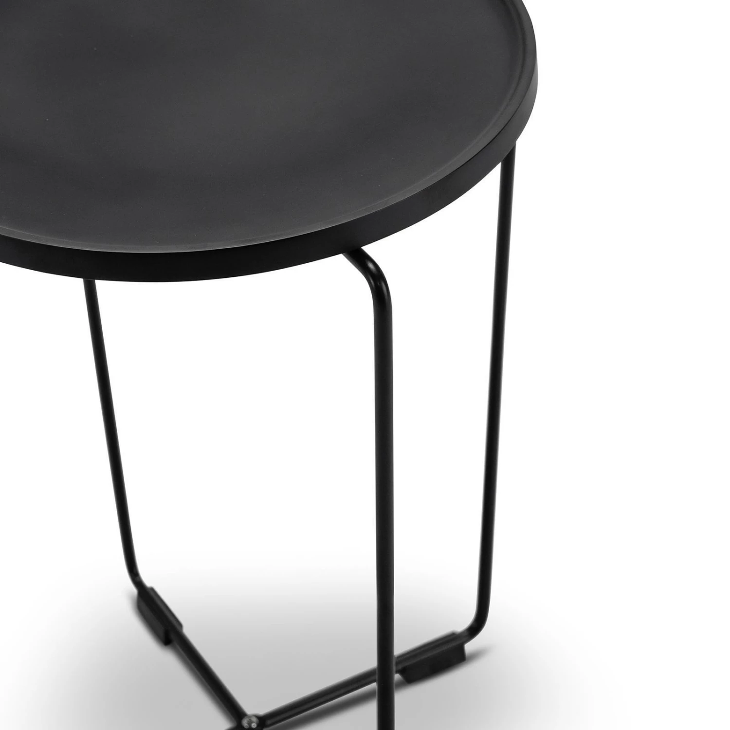 Wholesale π Australia Sale - L3 Home Javi Round Black Tray Side Table With Steel Legs π 8 Wholesale π Australia Sale - L3 Home Javi Round Black Tray Side Table With Steel Legs π - Image 6