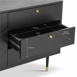 Hot Sale 🎉 L3 Home Hexii 180cm Matte Black Oak Sideboard Buffet - To Australia 👏 -L3 Home Sales f39794c0d31c4e52ad412a78e078483a