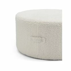 Best Sale ❤️ Australia Only - L3 Home Halle Bouclé Cream Wool Medium 70cm Round Ottoman Pouf 👍 -L3 Home Sales f6996986a82840d6acf5f538356a48b8