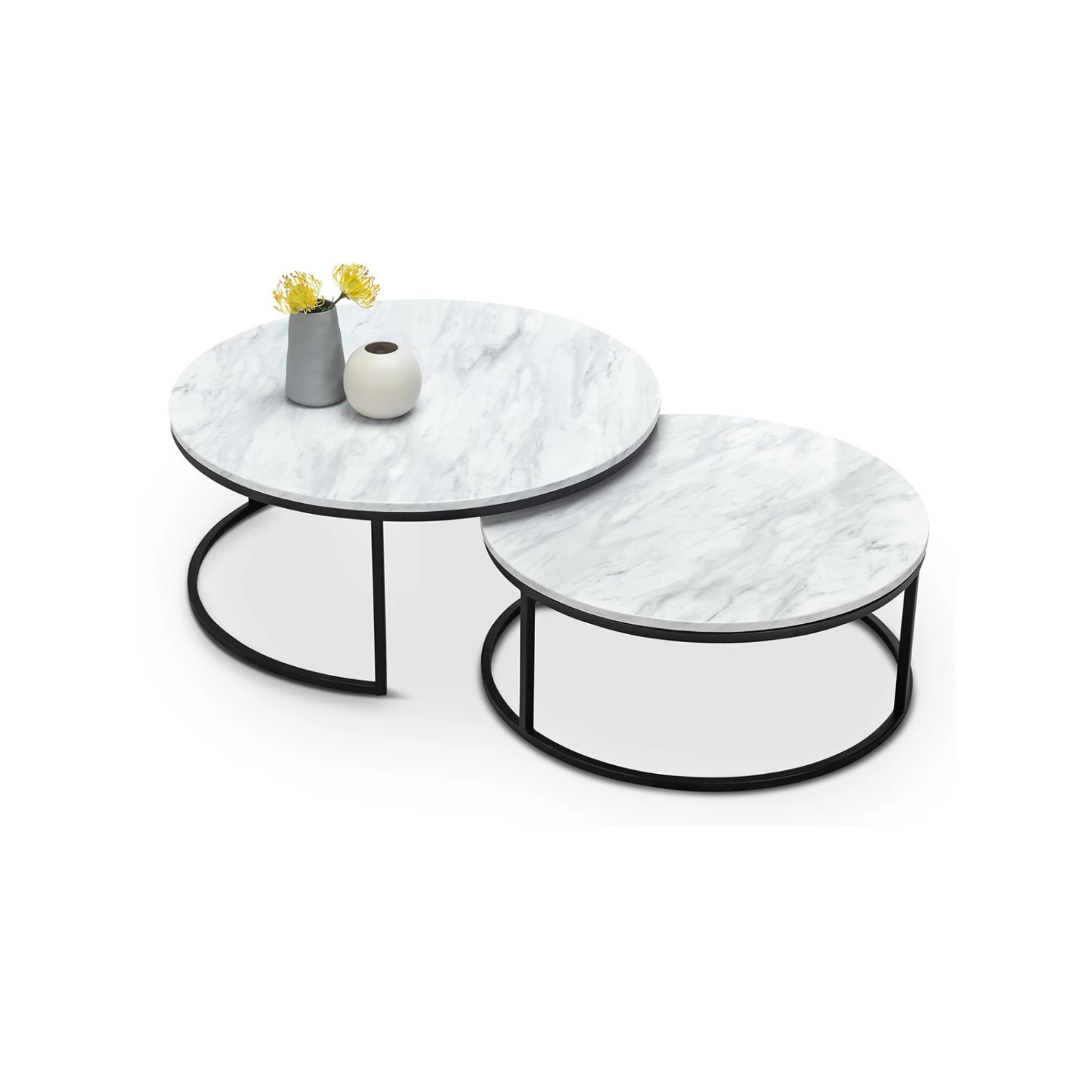Wholesale 𧨠Australia Sale - L3 Home Khloe White Marble & Black Round Nest Of Coffee Tables π 5 Wholesale 𧨠Australia Sale - L3 Home Khloe White Marble & Black Round Nest Of Coffee Tables π - Image 3