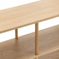 Deals 💯 L3 Home Rakie 120cm Wide Display Shelving Console Unit In Natural Oak Wood - To Australia 👏 -L3 Home Sales f82d6604d6194268938fb5e74ed660ac