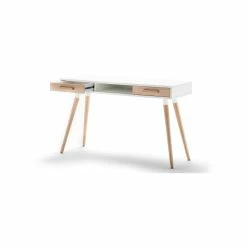 Cheapest 👏 L3 Home Myst Oak & White 2 Drawer Writing Desk - To Australia 💯 -L3 Home Sales fc6191f086b04dfbaeb86d41561f0c9c