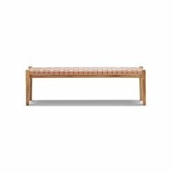 Flash Sale ⭐ Australia Only - L3 Home Casey 150cm Nude Tan Woven Leather Natural Solid Teak Wood Bench 🎁 -L3 Home Sales ffe9389821404a578bb88f333579e9a9